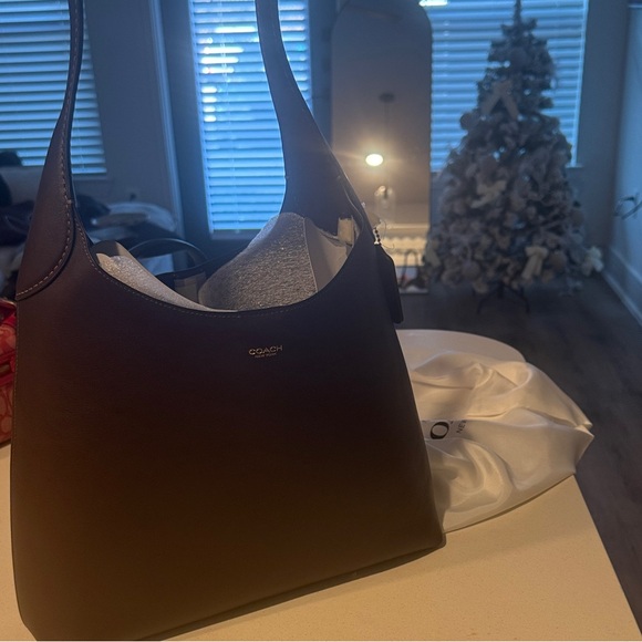 Coach Brooklyn Dark Brown Leather Shoulder Bag - Picture 2 of 9